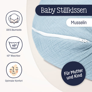 Stillkissen aus Baumwollmusselin denim