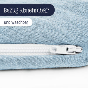 Stillkissen aus Baumwollmusselin denim