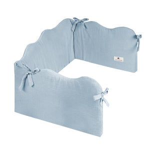 Nestchen Wave aus Baumwollmusselin, Denim