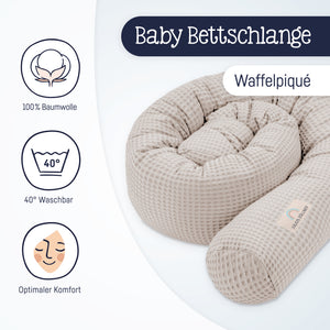 Bed snake waffle piqué Seashell