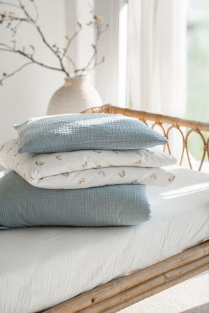 Bettwäsche aus Baumwollmusselin, denim