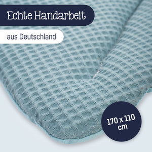 Krabbeldecke Blatt, Waffelpiqué Greenery