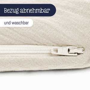 Stillkissen aus Baumwollmusselin, sand