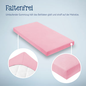 Jersey Spannbettlaken für Wiegen & Stubenwagenmatratzen 90x 40 cm, rosa