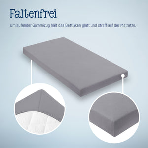Jersey Spannbettlaken für Wiegen & Stubenwagenmatratzen 90x 40 cm, Anthracite